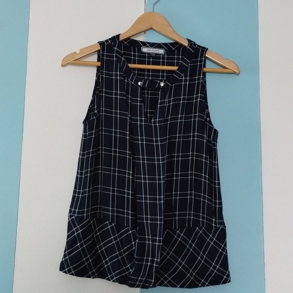 Eden Society Plaid Sleeveless Top
